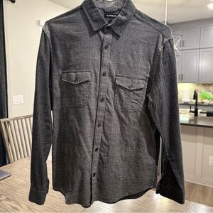 Express Men's Charcoal Plaid Button-Up Shirt